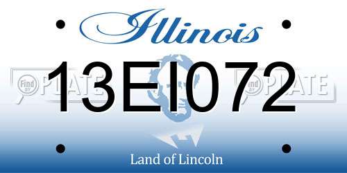 13EI072 Illinois License Plate