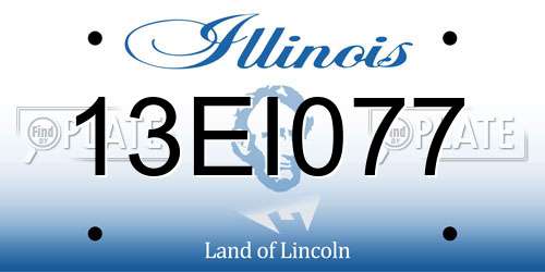 13EI077 Illinois License Plate