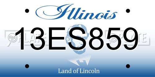 13ES859 Illinois License Plate