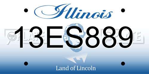 13ES889 Illinois License Plate