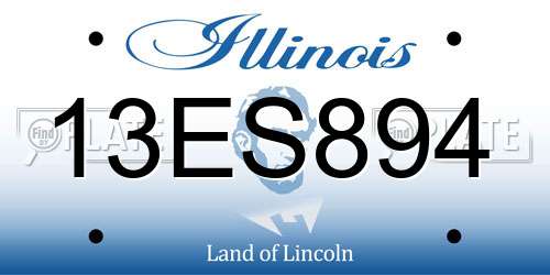 13ES894 Illinois License Plate