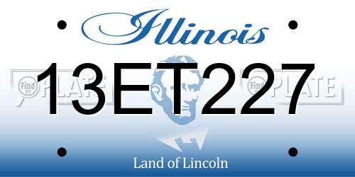 13ET227 Illinois License Plate