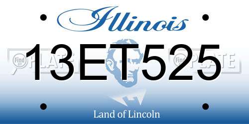 13ET525 Illinois License Plate