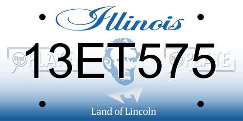 13ET575 Illinois License Plate