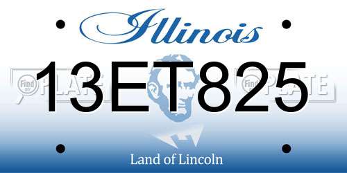 13ET825 Illinois License Plate