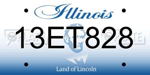 13ET828 Illinois License Plate