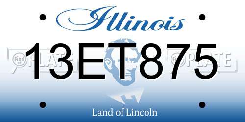 13ET875 Illinois License Plate
