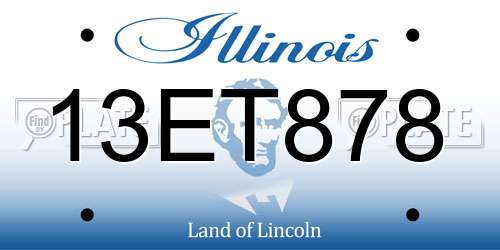 13ET878 Illinois License Plate