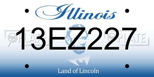 13EZ227 Illinois License Plate