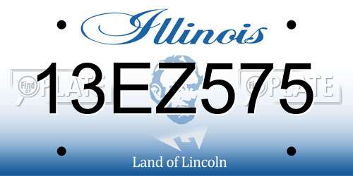 13EZ575 Illinois License Plate