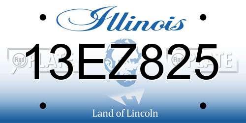 13EZ825 Illinois License Plate