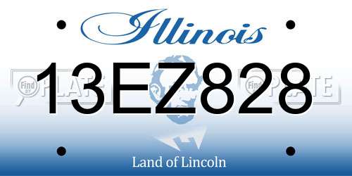 13EZ828 Illinois License Plate
