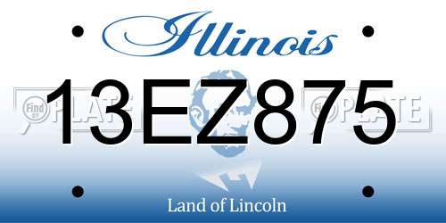 13EZ875 Illinois License Plate