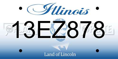 13EZ878 Illinois License Plate