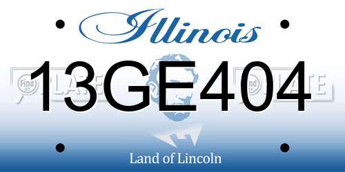 13GE404 Illinois License Plate