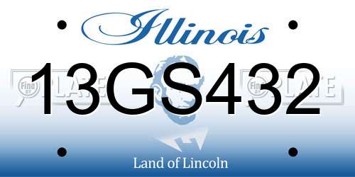 13GS432 Illinois License Plate