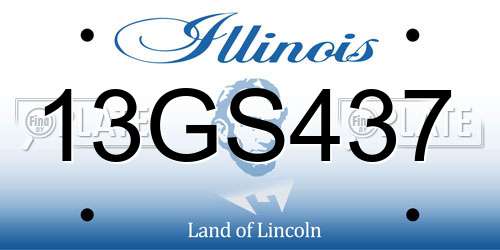 13GS437 Illinois License Plate