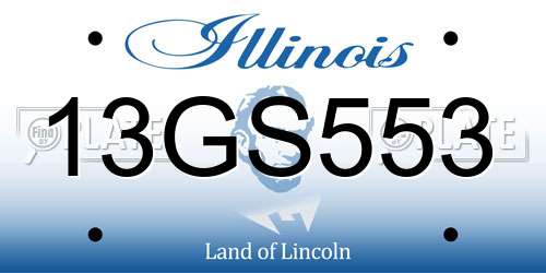 13GS553 Illinois License Plate