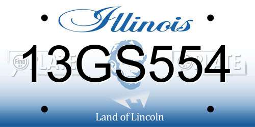 13GS554 Illinois License Plate