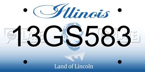 13GS583 Illinois License Plate