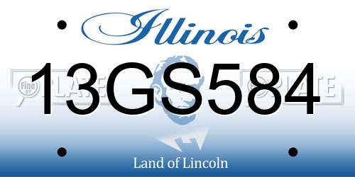 13GS584 Illinois License Plate