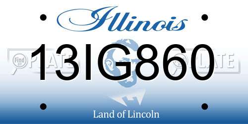 13IG860 Illinois License Plate