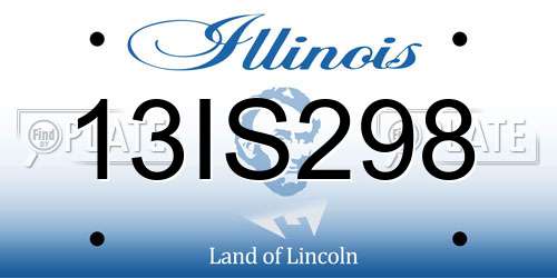 13IS298 Illinois License Plate