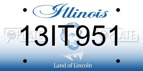 13IT951 Illinois License Plate