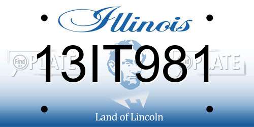 13IT981 Illinois License Plate