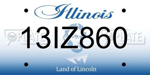 13IZ860 Illinois License Plate