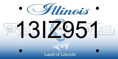 13IZ951 Illinois License Plate