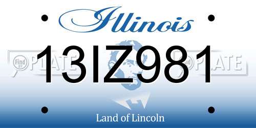 13IZ981 Illinois License Plate