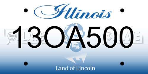 13OA500 Illinois License Plate