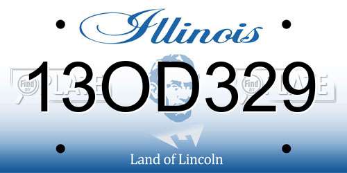 13OD329 Illinois License Plate