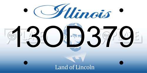 13OD379 Illinois License Plate