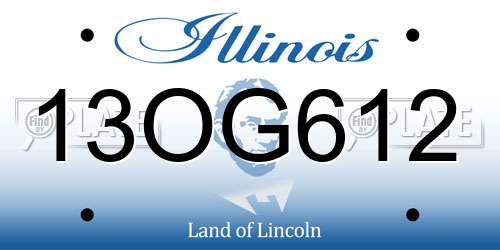 13OG612 Illinois License Plate