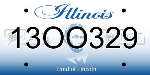 13OO329 Illinois License Plate