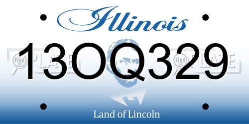 13OQ329 Illinois License Plate
