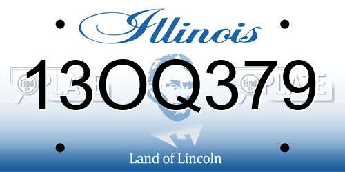 13OQ379 Illinois License Plate