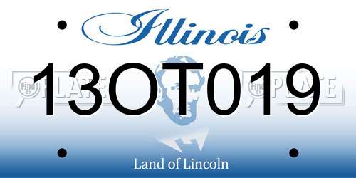 13OT019 Illinois License Plate