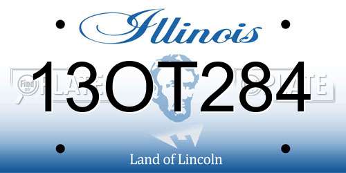 13OT284 Illinois License Plate
