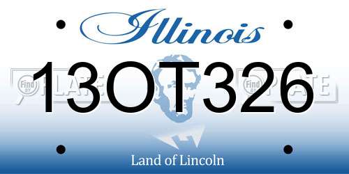 13OT326 Illinois License Plate