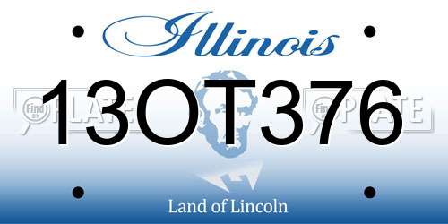 13OT376 Illinois License Plate