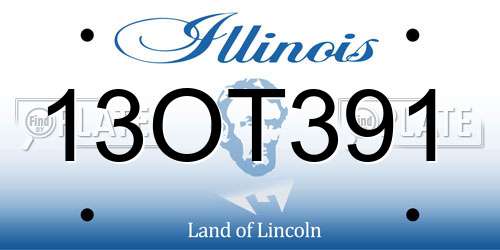 13OT391 Illinois License Plate