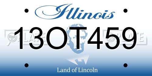 13OT459 Illinois License Plate