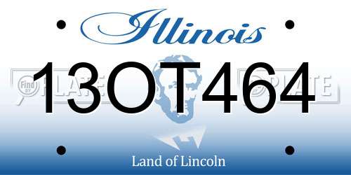 13OT464 Illinois License Plate