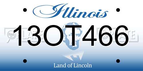13OT466 Illinois License Plate