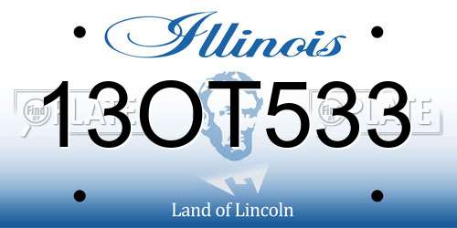 13OT533 Illinois License Plate