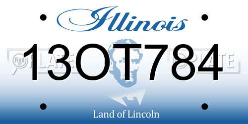 13OT784 Illinois License Plate