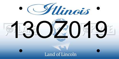 13OZ019 Illinois License Plate